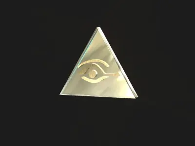 2D Egyptian Eye Pyramid Low-poly 3D model
