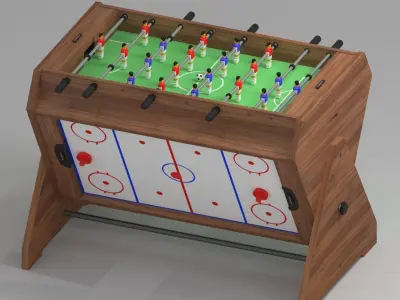 Game table 3 in 1 football air hockey billiards 3D model