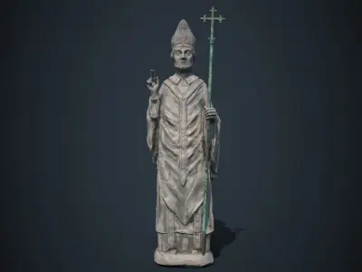 Saint Statue Low-poly 3D model