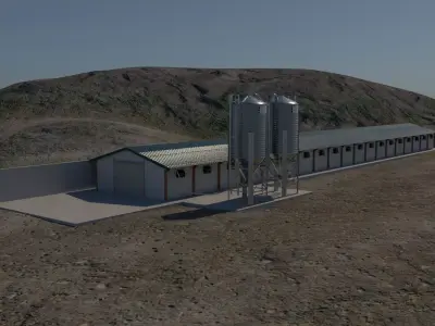 Farm silo terrain 8k and 4k maps 3D model