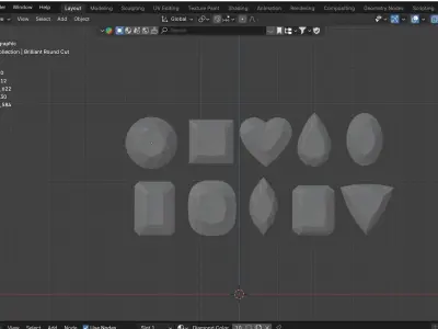 10 Diamond Cut Collection 3D model