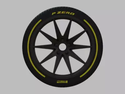 Miniature Enkei Draco Rim and Tire - 3D Print - No Textures 3D print model