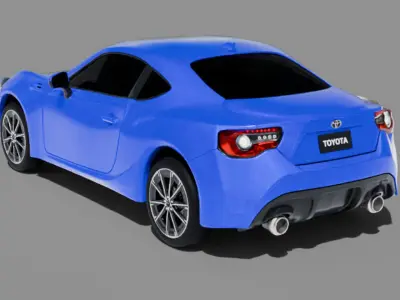 Toyota GT 86 2017 Facelift Low-poly 3D model