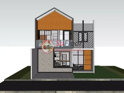 House 10x13m code 623 - Sketchup 3D model 3D model 3D model