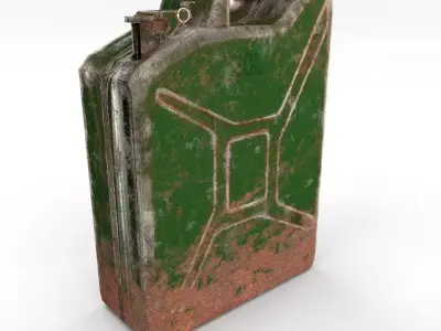 Jerry Can Low Poly Weathered PBR Low-poly 3D model