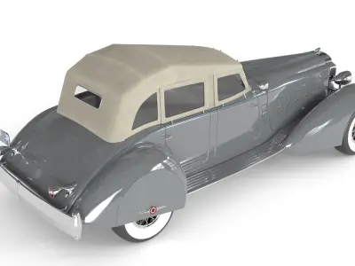 Retro Car  Low-poly 3D model