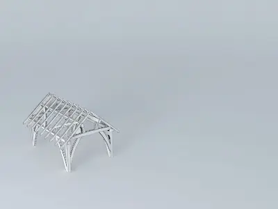 cruck, english tie joints, timber frame. Free 3D model