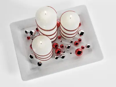 Decorative Christmas Candles 3D model