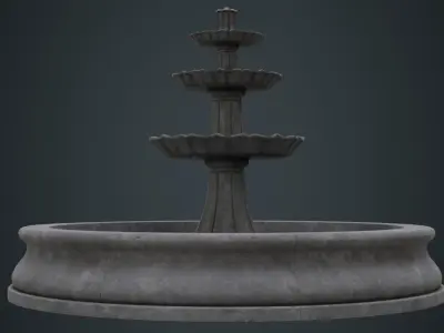 Fountain 2B Low-poly 3D model