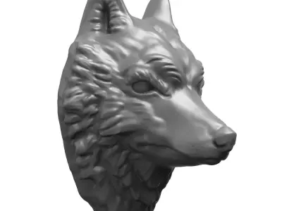 Wolf Head 3D Printable Model 3D print model