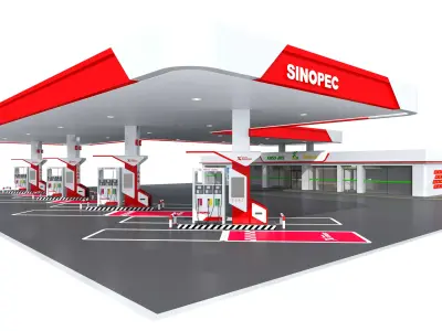gas station 3D model 6