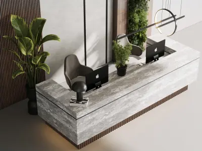 Reception desk  office furniture 08 Low-poly 3D model