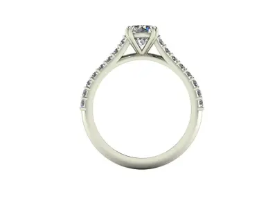 Solitaire Diamond Wedding Ring R1 3D print model