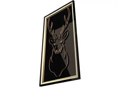 Deer Frame Decoration Low-poly 3D model