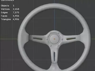 Nardi Steering wheel dark brushed metal 3D model