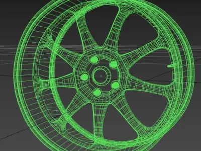 WORQ Emotion XD9 Wheel Rim Low-poly 3D model