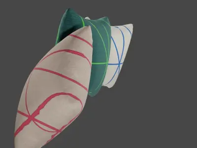 Cushion pillow with stripes Free 3D model
