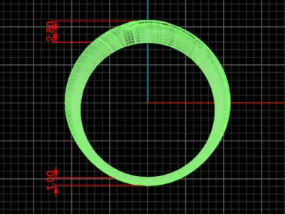 Snake Plain Solid Gold Ring 3D print model