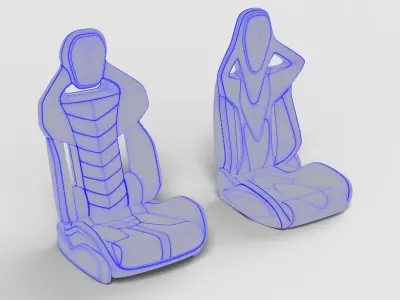 2 sport seats 3D model