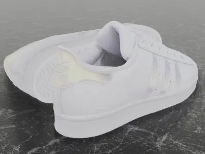 ADIDAS 3D SHOES - WHITE - SUPERSTAR SERIES Low-poly 3D model