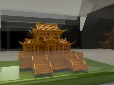  Chinese golden house  3D model