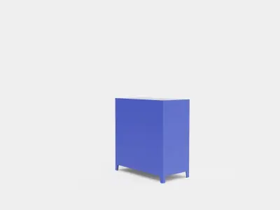 METAL CABINET-DOUBLE SHORT-BLUE AND WHITE Low-poly 3D model