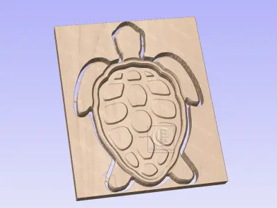 Turtle Tray Vector Version - Digital Files for CNC Router 3D model
