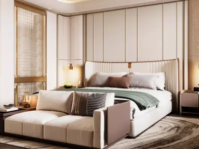 Modern Bedroom 3D Model 3D model