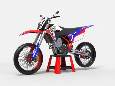 Supermoto dirt bike Low-poly 3D model