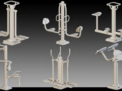 42 Urban Sport Props- Kitbash- High detail 3d models Low-poly 3D model