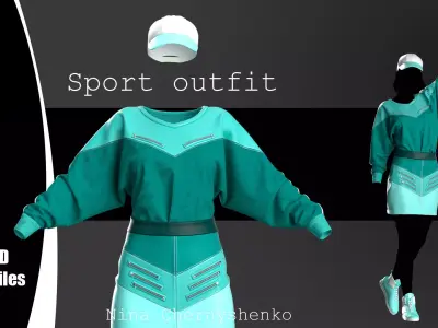 Sport outfit - Marvelous Designer project and OBJ 3D model