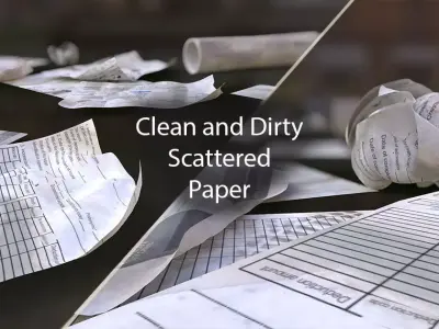 Scattered paper Low-poly 3D model