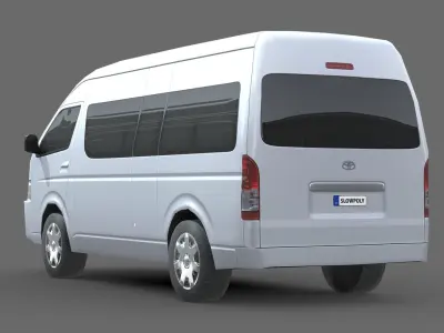 Toyota Hiace Passenger Van L2H3 GLX 2020 Low-poly 3D model
