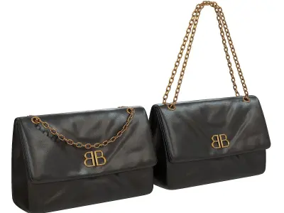 Balenciaga Monaco Medium Chain Bag Black Low-poly 3D model