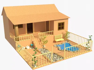 Cardboard house in some formats 3D model