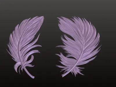 3D STL Feather Model CNC 3D Printing Engraving Wood Carving 3D print model