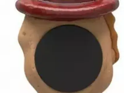 Vintage Cartoon Ceramic Face Magnet  Kitchen Decor PBR 3D model