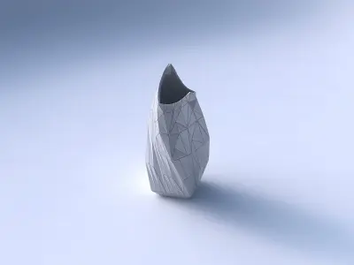Vase twisted double arc quadratic with random triangle plates 3D print model