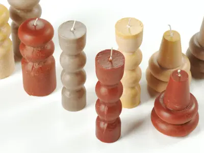 polypasta - ferm living - candles set 01 3D model