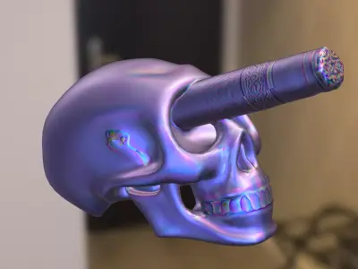 Skull Cigar Holder Low-poly 3D model
