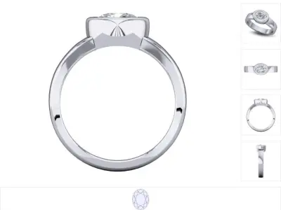 Women ring 3dm stl render detail 3D print model 10
