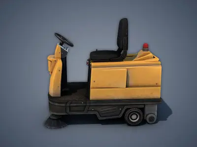 Electric Sweeping Car Low-poly 3D model