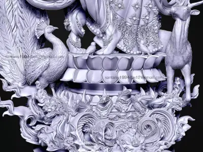 Radha Krishna 3D Print STL  3D print model