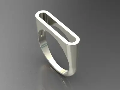 alphabet ring letter O 3D print model