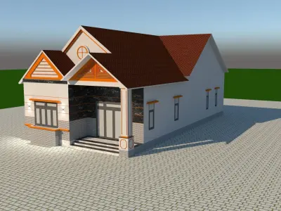 Asian style small house 3D model