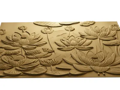 modern panel wall decor set wall relief mural CNC 146 3D model