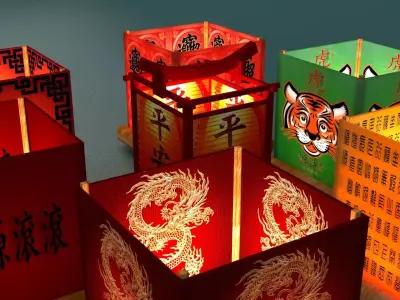 Chinese water lantern  3D model