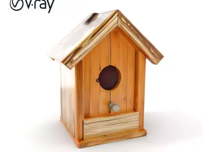 Wooden Birdhouse Model Pack Low-poly 3D model