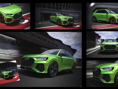 Car Render Scene - PIT - Corona render 3D model