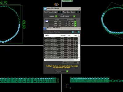 Diamond Necklace 360 animation renders 3dm stl details 3D print model